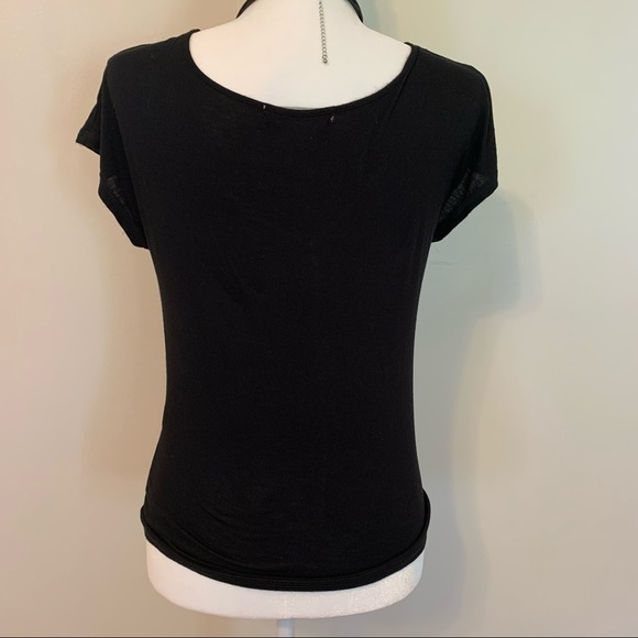 Women’s Black Blouse by Tresics. Curve fitted design. Stretch, ruched front. - Picture 4 of 4